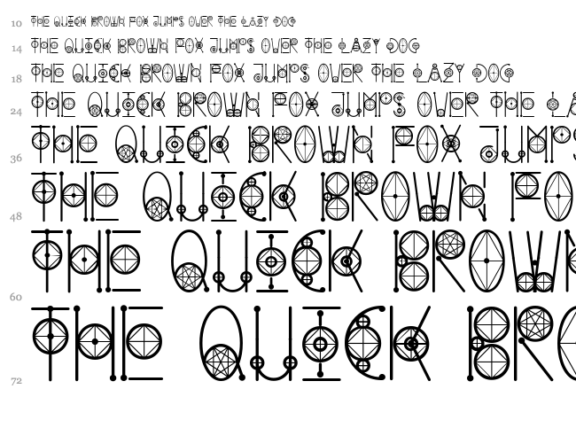 Round Geometric font waterfall